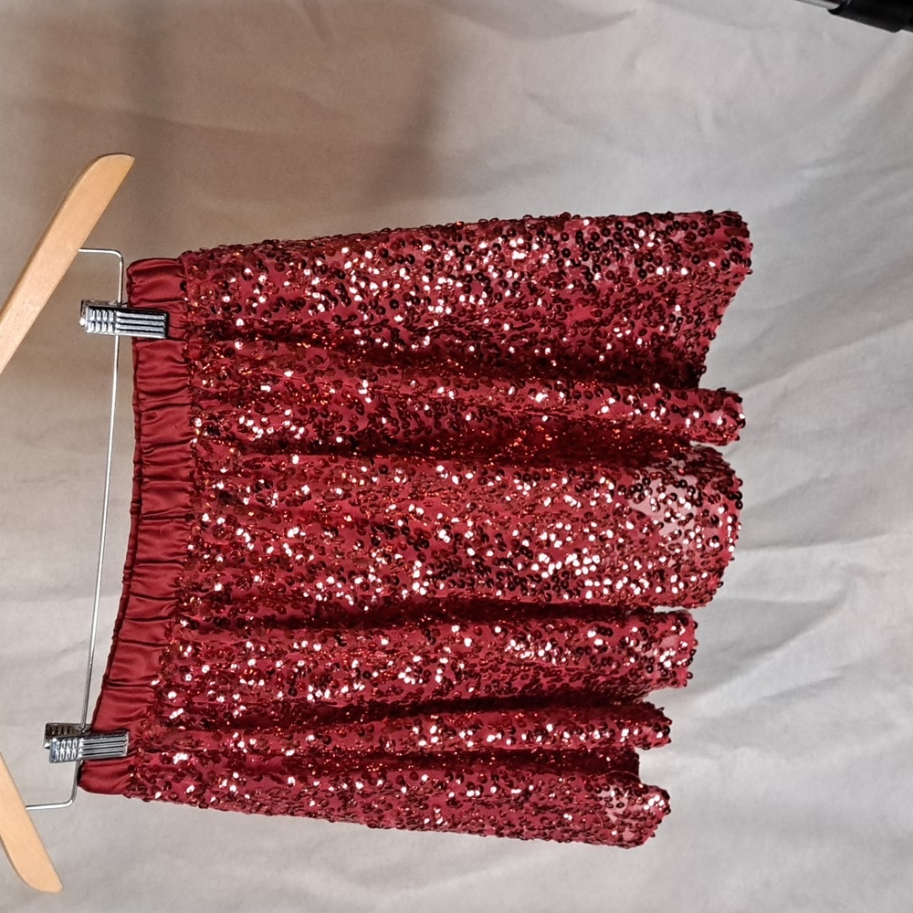 Red Sequin Skirt